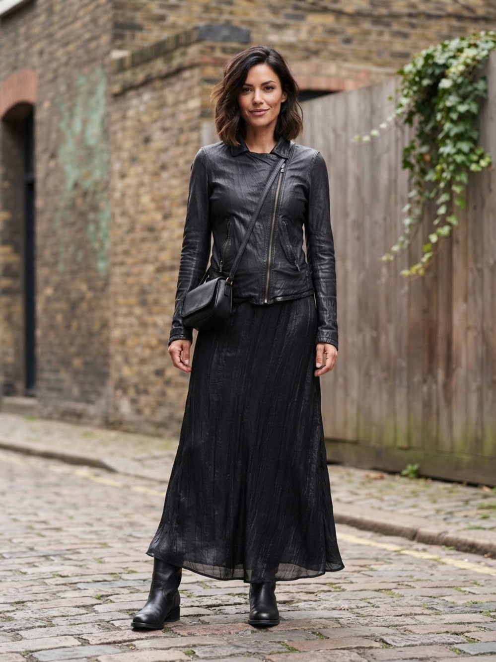 MUSE Christian Chenail Black Asymmetrical Textured Maxi Skirt Size 12 (Fits M)